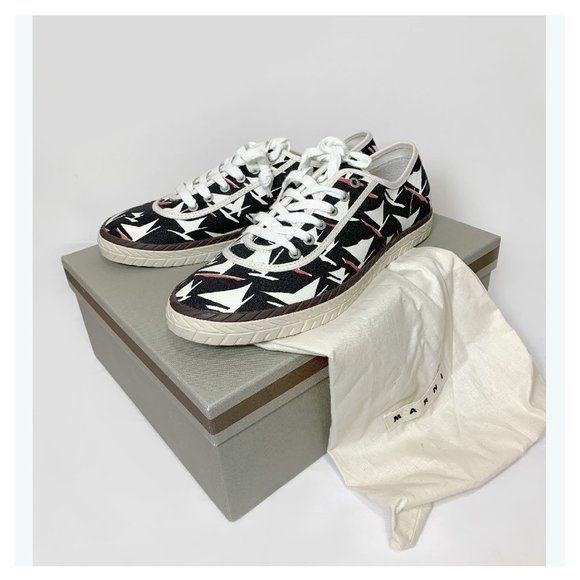 MARNI  Printed Canvas Sneakers - Picture 1 of 5